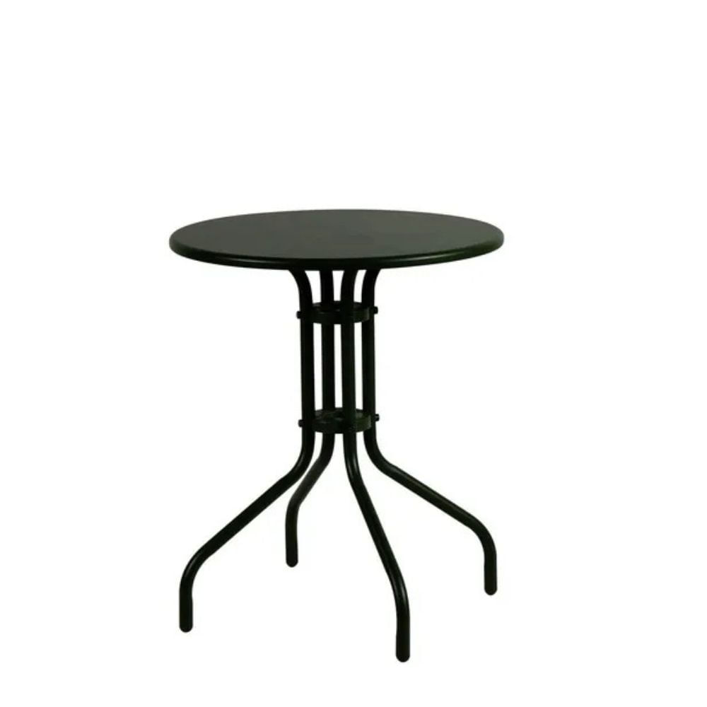 Mesa Lateral de Apoio Redonda Industrial Tolix Aço Preto 60x70cm Coisas e Coisinhas